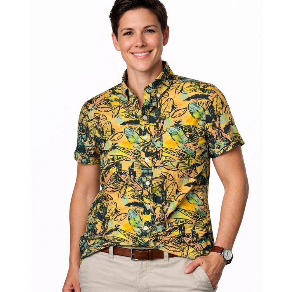 Kirrin Finch Women's Tropical Print Button Down Shirt - Size 16 - NWT